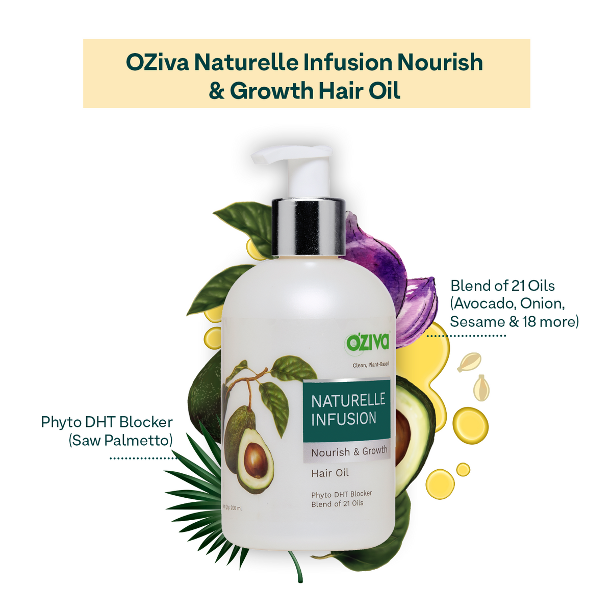 OZiva Hair Growth Oil for Hair Fall Control Naturelle Infusion